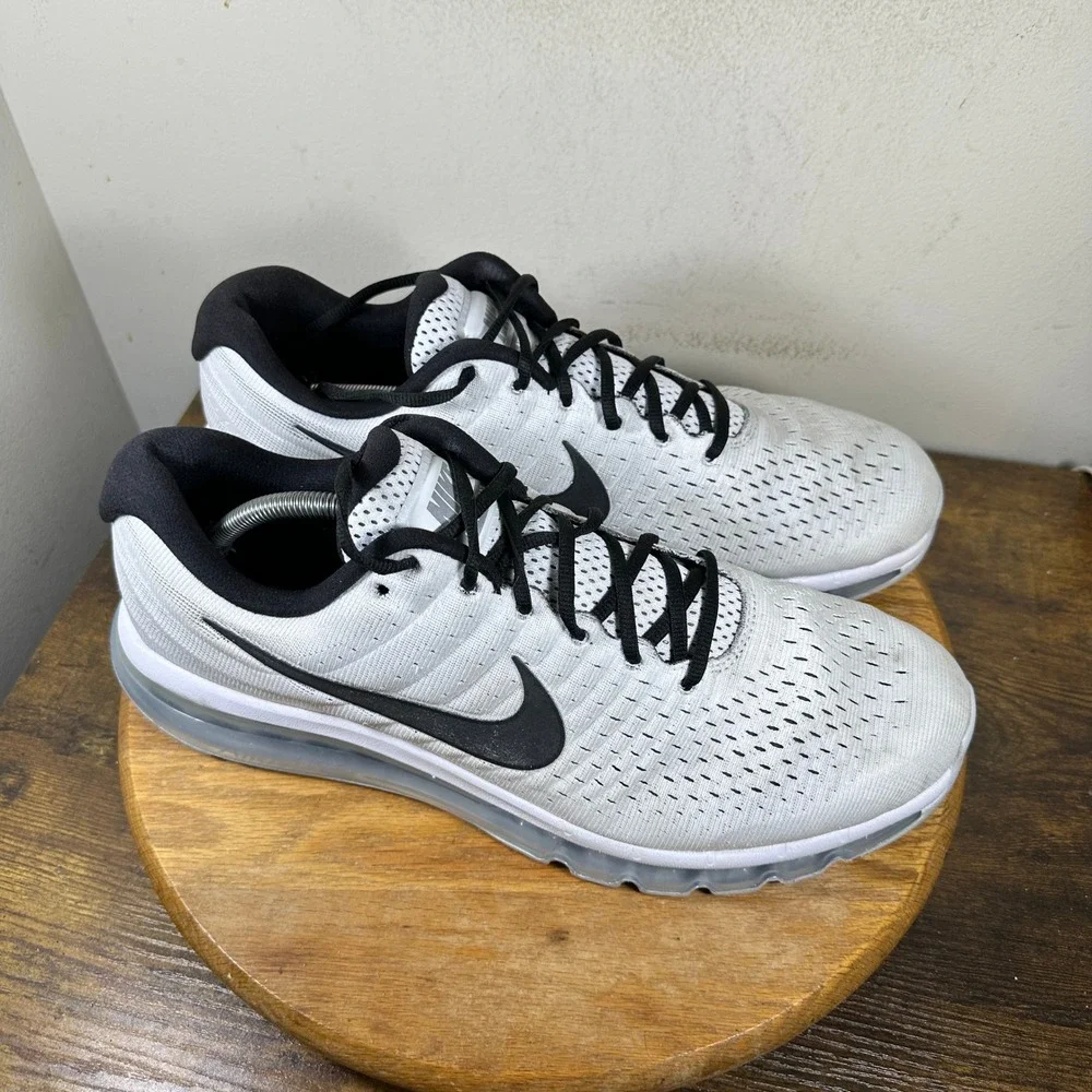 Nike Air Max 2017 Mens Running Shoes White Black 849559-100 Size 14